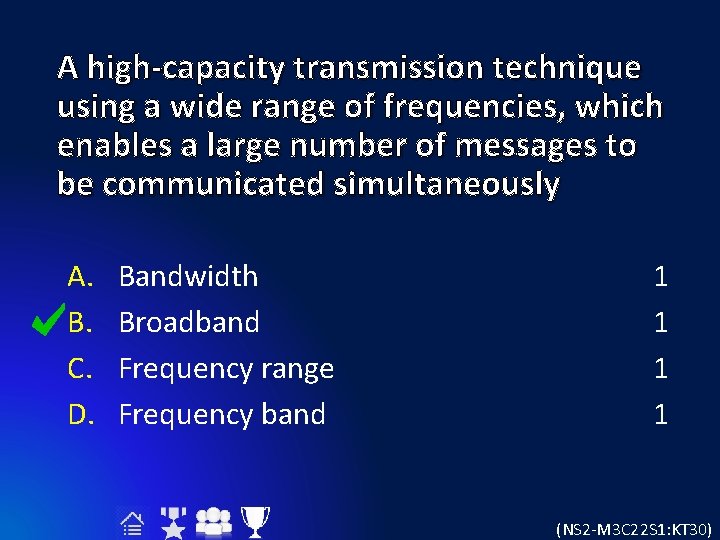 A high-capacity transmission technique using a wide range of frequencies, which enables a large