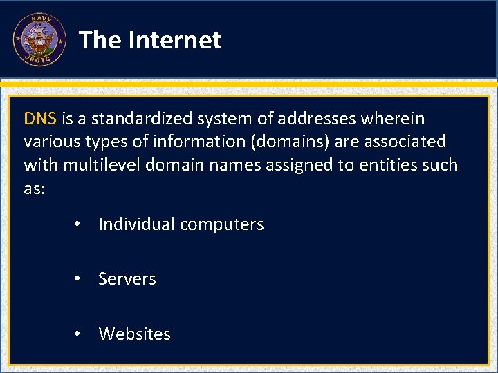 The Internet DNS is a standardized system of addresses wherein various types of information