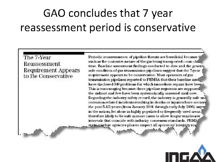 GAO concludes that 7 year reassessment period is conservative 