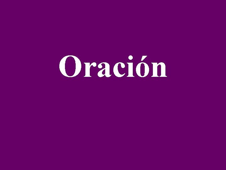 Oración 