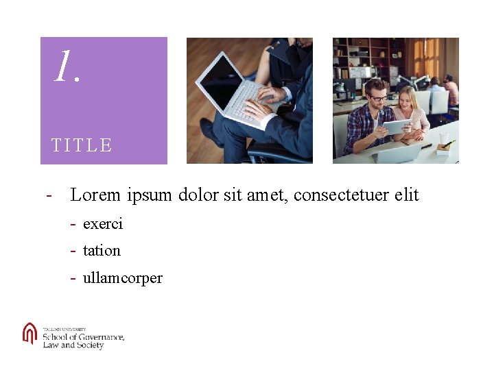 1. TITLE - Lorem ipsum dolor sit amet, consectetuer elit - exerci - tation