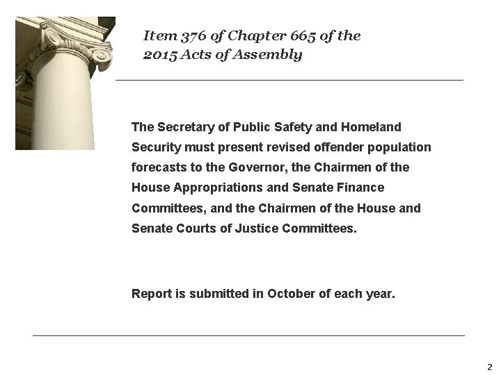 Item 376 of Chapter 665 of the 2015 Acts of Assembly The Secretary of