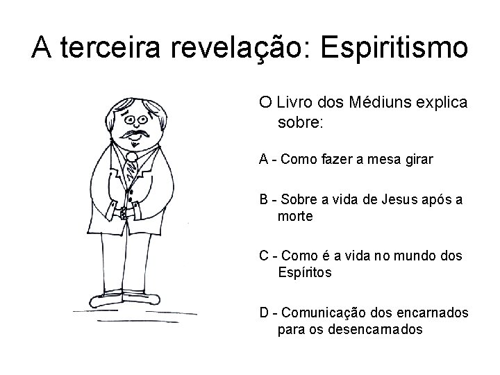 A terceira revelação: Espiritismo O Livro dos Médiuns explica sobre: A - Como fazer