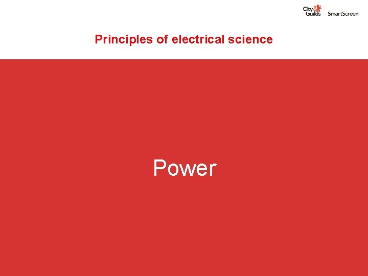 Principles of electrical science Power 