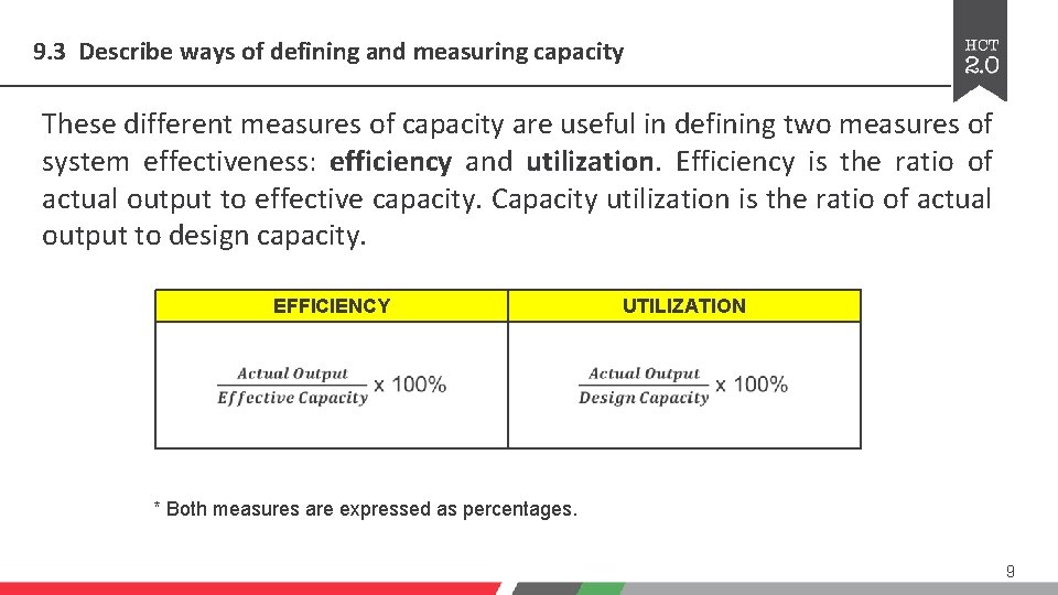 9. 3 Describe ways of defining and measuring capacity These different measures of capacity 9. 3 Describe ways of defining and measuring capacity These different measures of capacity