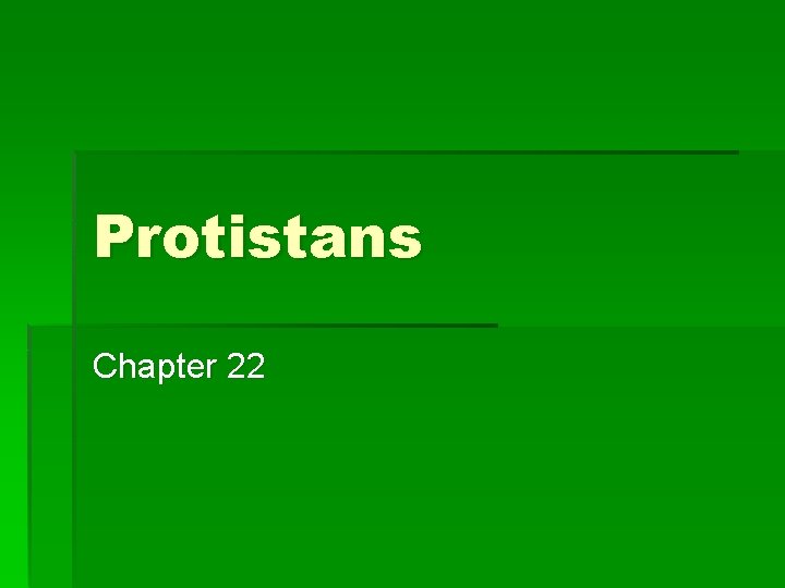 Protistans Chapter 22 Protistans Chapter 22