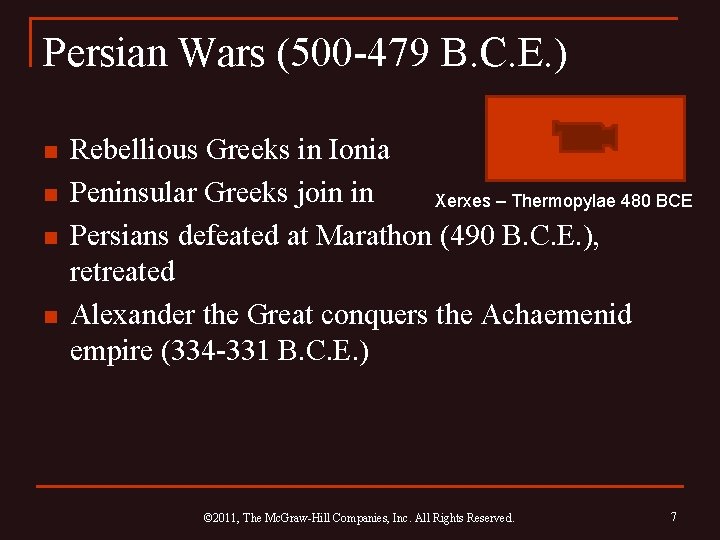 Persian Wars (500 -479 B. C. E. ) n n Rebellious Greeks in Ionia