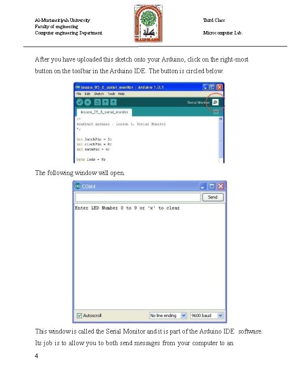 Al-Mustansiriyah University Faculty of engineering Computer engineering Department Third Class Microcomputer Lab. After you