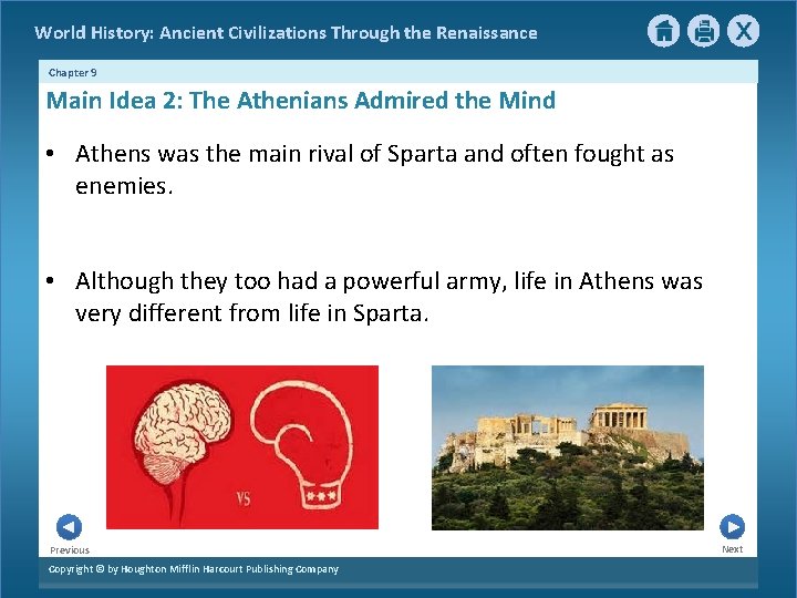 World History: Ancient Civilizations Through the Renaissance Chapter 9 Main Idea 2: The Athenians