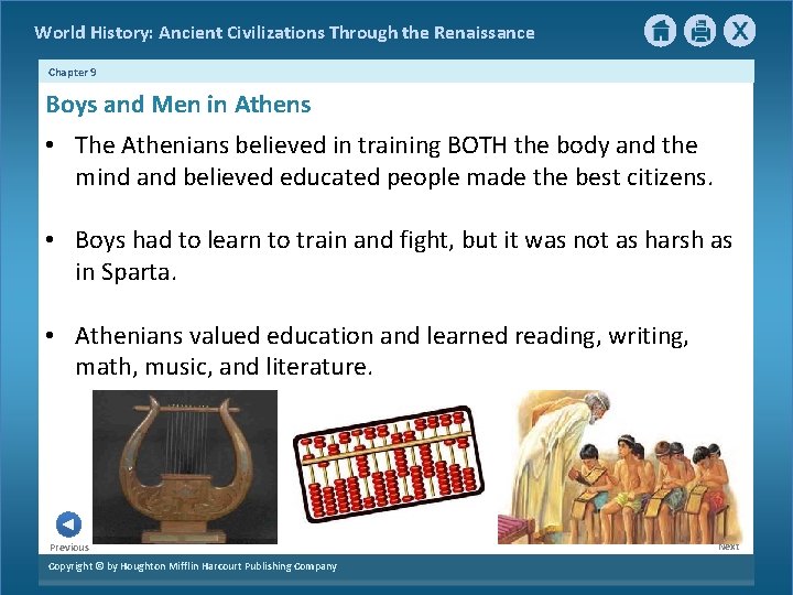 World History: Ancient Civilizations Through the Renaissance Chapter 9 Boys and Men in Athens