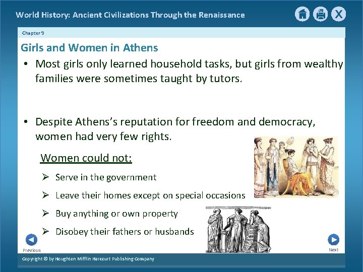 World History: Ancient Civilizations Through the Renaissance Chapter 9 Girls and Women in Athens