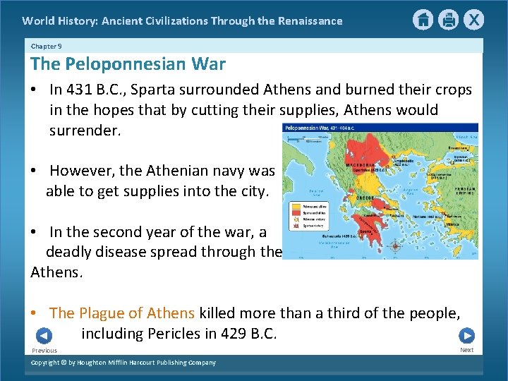 World History: Ancient Civilizations Through the Renaissance Chapter 9 The Peloponnesian War • In