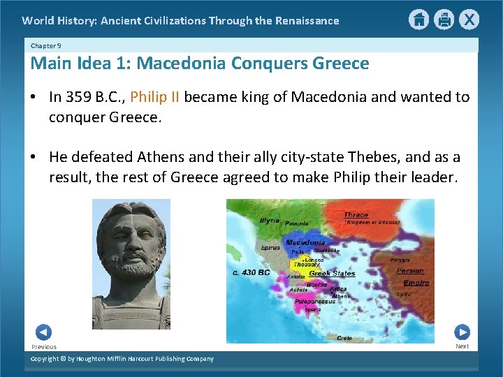 World History: Ancient Civilizations Through the Renaissance Chapter 9 Main Idea 1: Macedonia Conquers