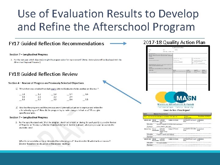 Use of Evaluation Results to Develop and Refine the Afterschool Program FY 17 Guided Use of Evaluation Results to Develop and Refine the Afterschool Program FY 17 Guided
