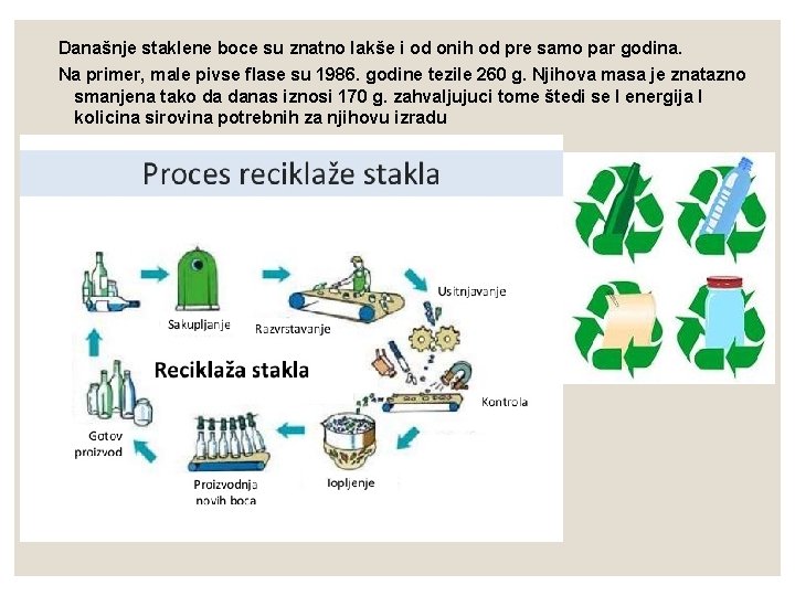 Današnje staklene boce su znatno lakše i od onih od pre samo par godina.