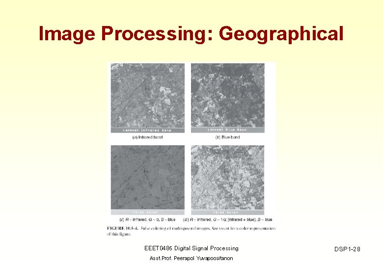 Image Processing: Geographical EEET 0485 Digital Signal Processing Asst. Prof. Peerapol Yuvapoositanon DSP 1