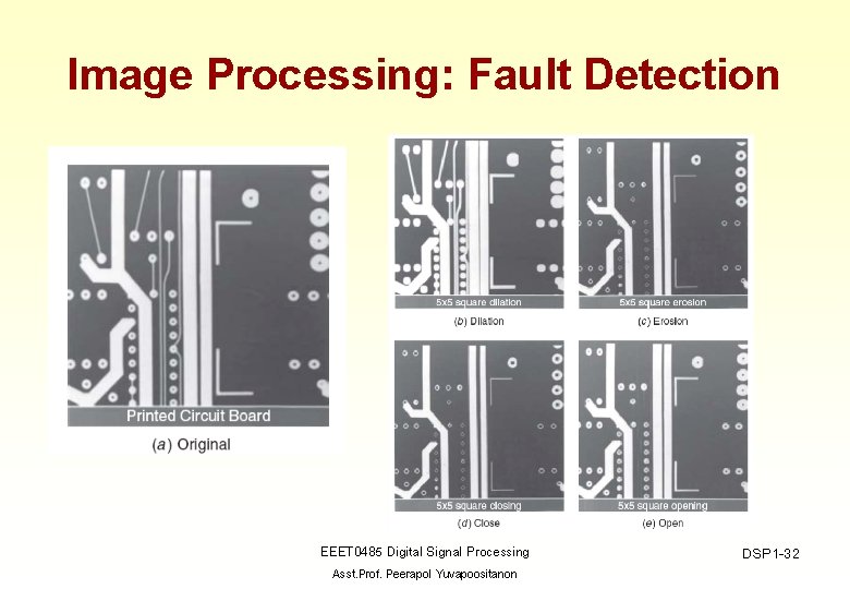 Image Processing: Fault Detection EEET 0485 Digital Signal Processing Asst. Prof. Peerapol Yuvapoositanon DSP