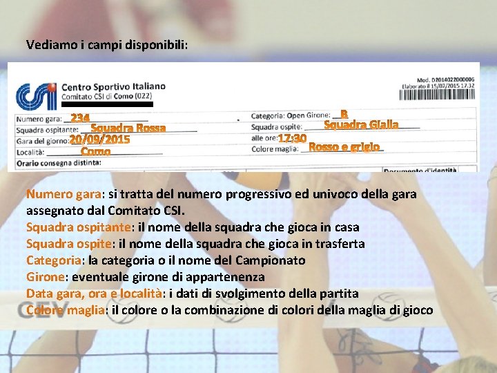 Vediamo i campi disponibili: Numero gara: si tratta del numero progressivo ed univoco della