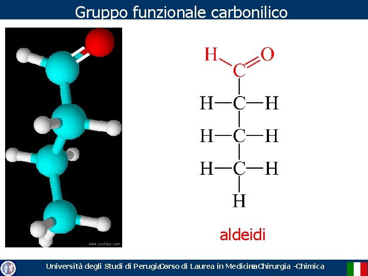 Gruppo funzionale carbonilico aldeidi Università degli Studi di Perugia. Corso – di Laurea in