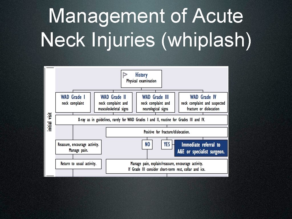 Management of Acute Neck Injuries (whiplash) 