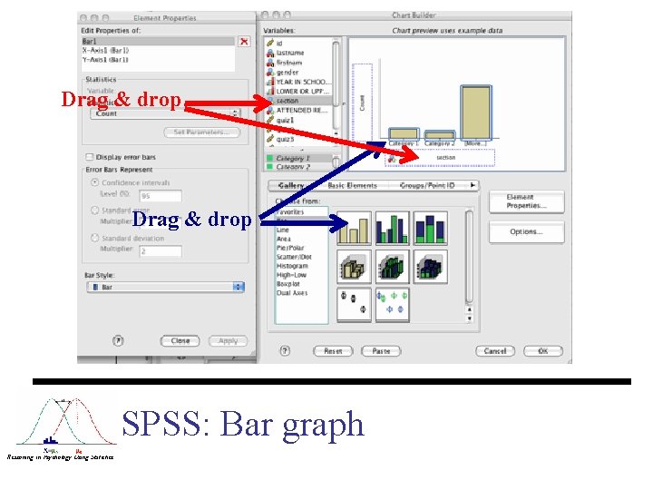 Drag & drop SPSS: Bar graph Reasoning in Psychology Using Statistics 