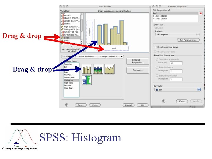 Drag & drop SPSS: Histogram Reasoning in Psychology Using Statistics 