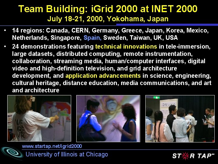 Team Building: i. Grid 2000 at INET 2000 July 18 -21, 2000, Yokohama, Japan