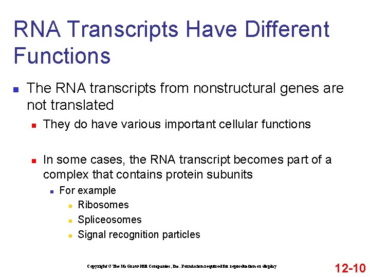 Exploring Rna Transcripts CHAPTER 12 GENE TRANSCRIPTION RNA MODIFICATION AND OVERVIEW