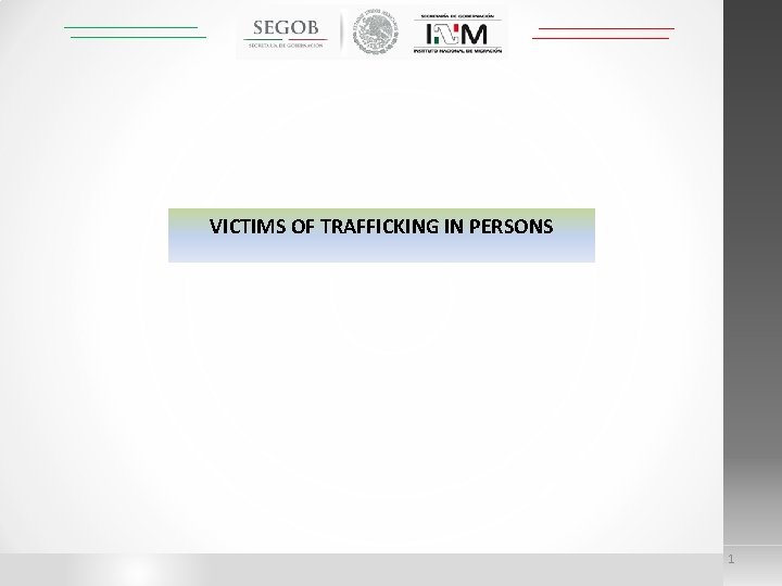 VICTIMS OF TRAFFICKING IN PERSONS 1 