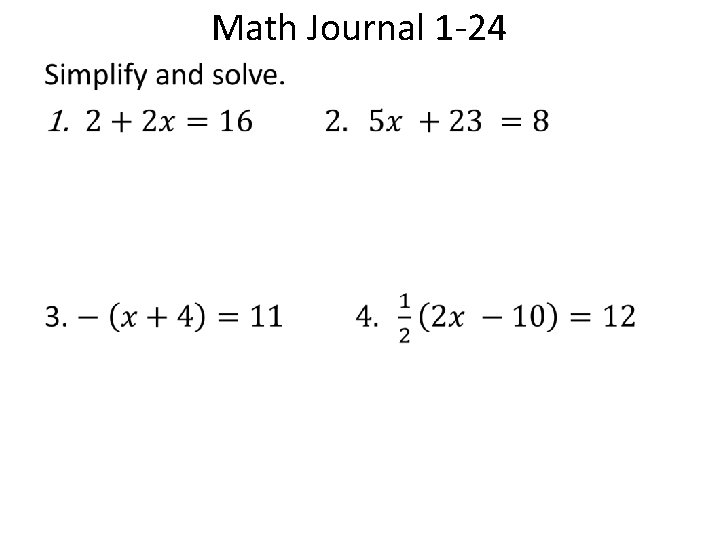 Math Journal 1 -24 • 
