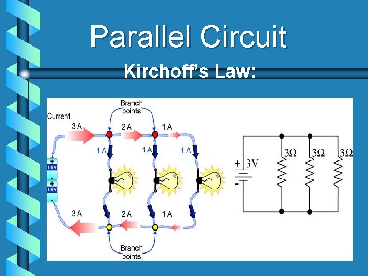 Parallel Circuit Kirchoff’s Law: 