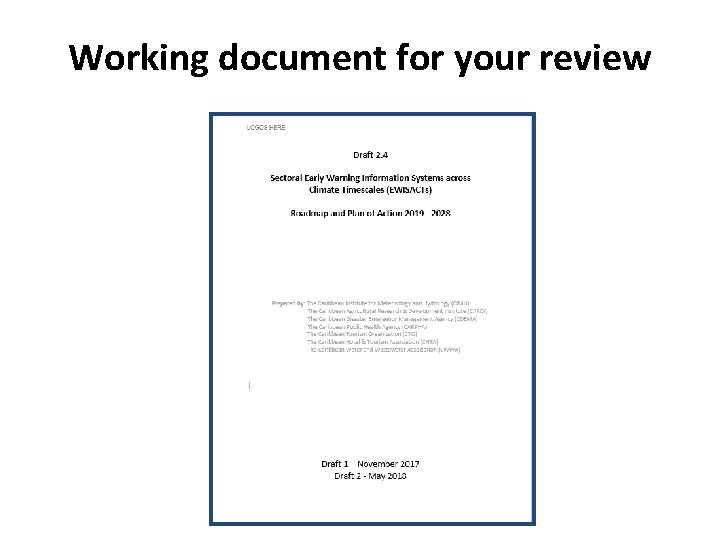 Working document for your review 