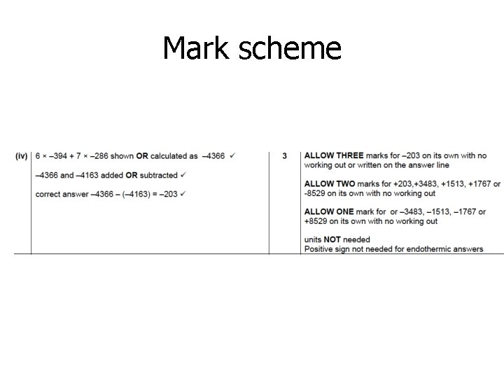 Mark scheme 