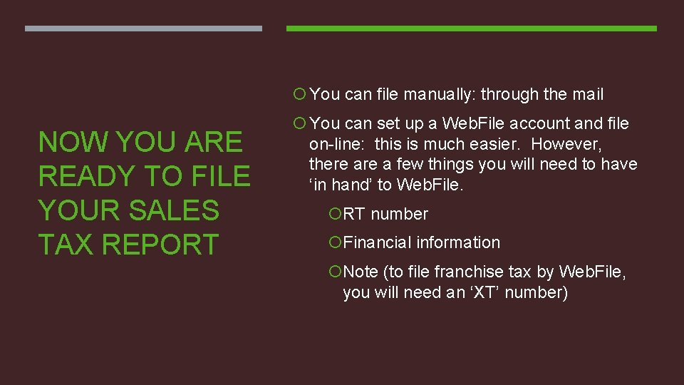  You can file manually: through the mail NOW YOU ARE READY TO FILE