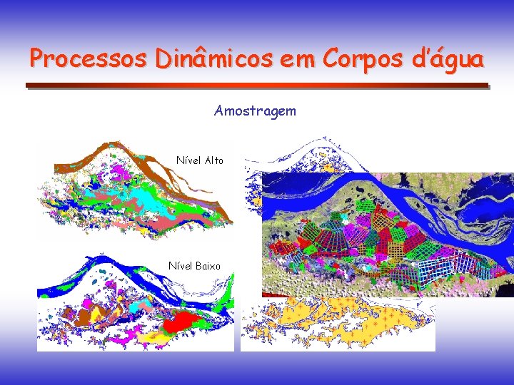 Processos Dinâmicos em Corpos d’água Amostragem Nível Alto Nível Baixo 
