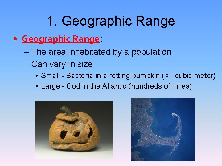 Geographic Range Example Chapter 5 POPULATIONS Lab Biology CP Red Crabs