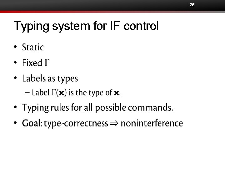 25 Typing system for IF control • 