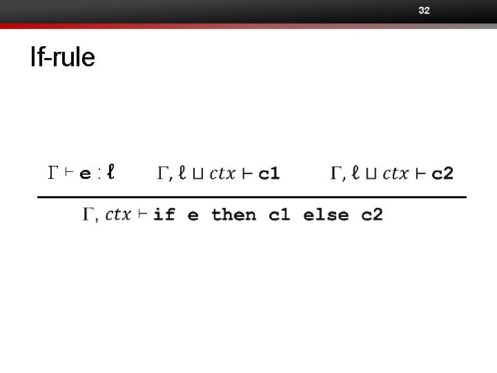 32 If-rule G⊢e: ℓ 