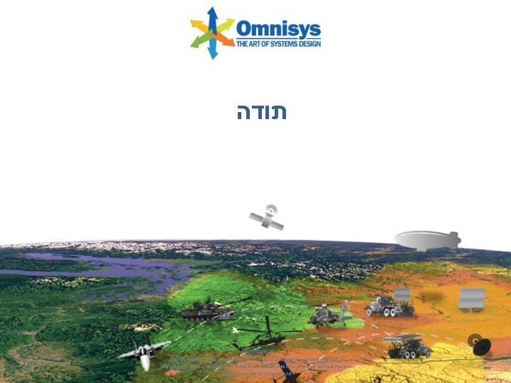  תודה Confidential This document contains proprietary information of Omnisys Ltd. and may not