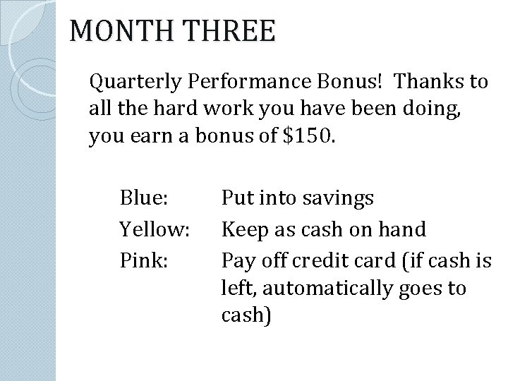 MONTH THREE Quarterly Performance Bonus! Thanks to all the hard work you have been