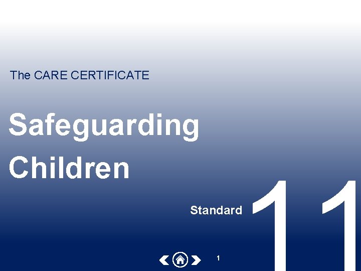 The CARE CERTIFICATE Safeguarding Children Standard 1 