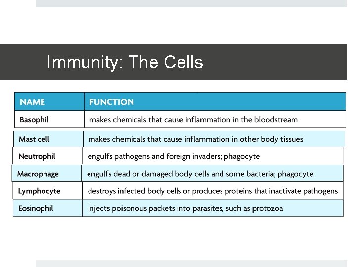 Immunity: The Cells 