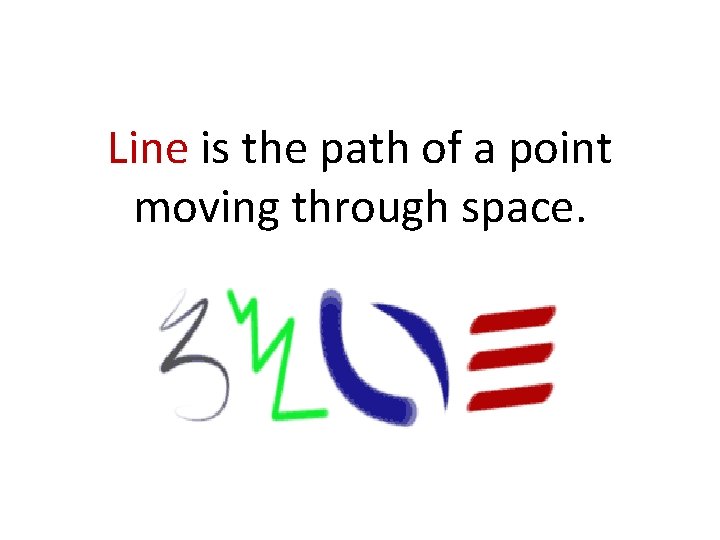 Line is the path of a point moving through space. 