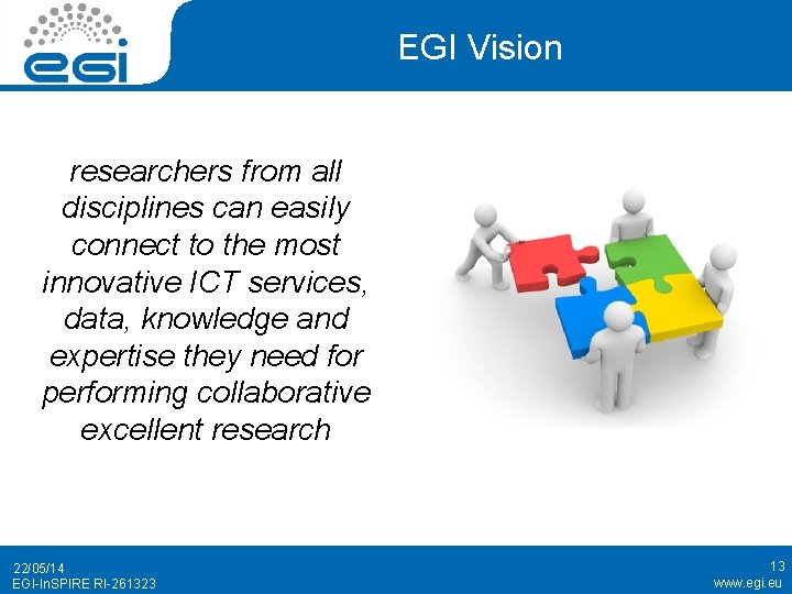 EGI Vision researchers from all disciplines can easily connect to the most innovative ICT