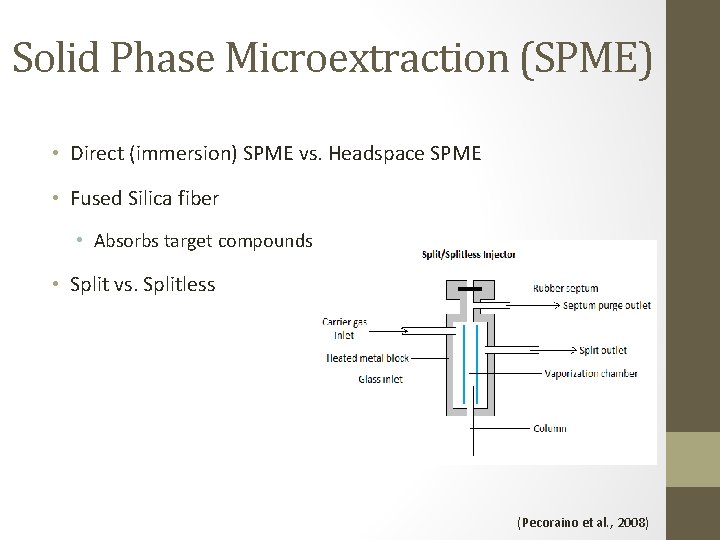 Solid Phase Microextraction (SPME) • Direct (immersion) SPME vs. Headspace SPME • Fused Silica