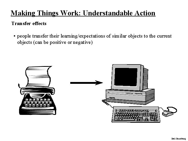 Making Things Work: Understandable Action Transfer effects • people transfer their learning/expectations of similar Making Things Work: Understandable Action Transfer effects • people transfer their learning/expectations of similar