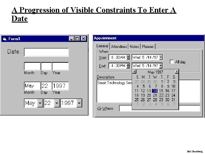 A Progression of Visible Constraints To Enter A Date Saul Greenberg A Progression of Visible Constraints To Enter A Date Saul Greenberg