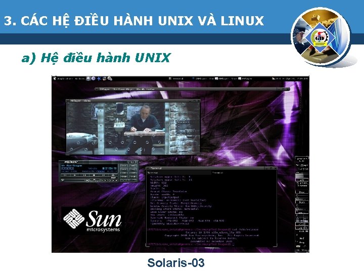 3. CÁC HỆ ĐIỀU HÀNH UNIX VÀ LINUX a) Hệ điều hành UNIX Solaris-03