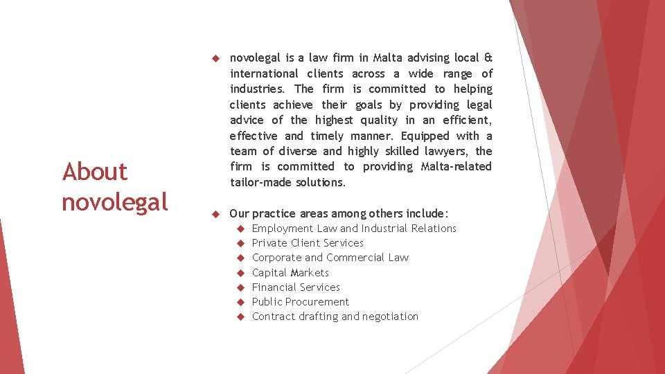 About novolegal is a law firm in Malta advising local & international clients across