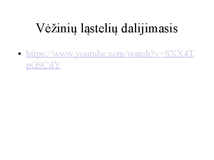 Vėžinių ląstelių dalijimasis • https: //www. youtube. com/watch? v=SXX 4 T p. G 9